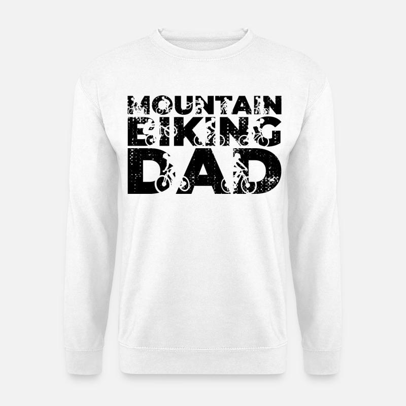 Mountainbiking Papa - Unisex Pullover - Weiß