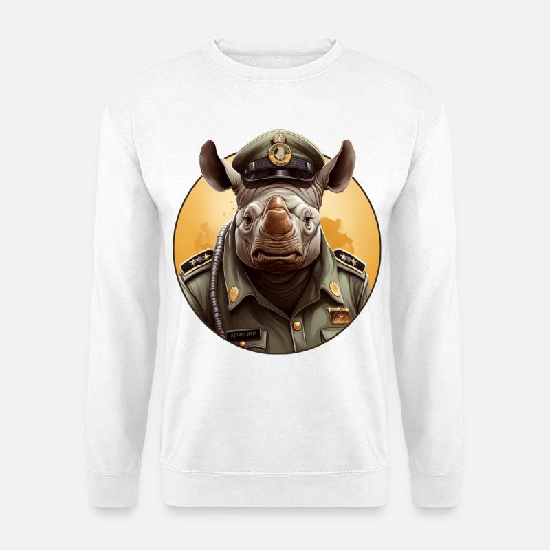 Nashorn Polizei - Unisex Pullover - Weiß