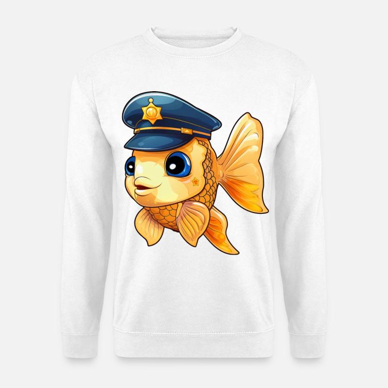 Fisch Polizei - Unisex Pullover - Weiß