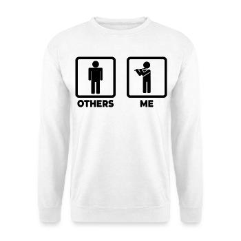 Flöte Strichmännchen - Unisex Pullover - Weiß - Vorne