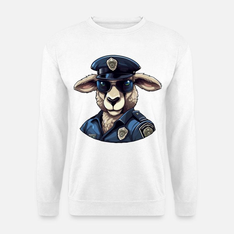 Schaf Polizist - Unisex Pullover - Weiß