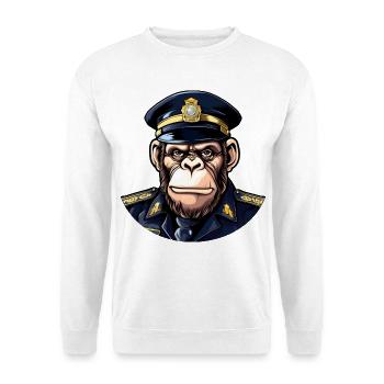 Policier chimpanzé - Sweat-shirt Unisexe - blanc - Devant