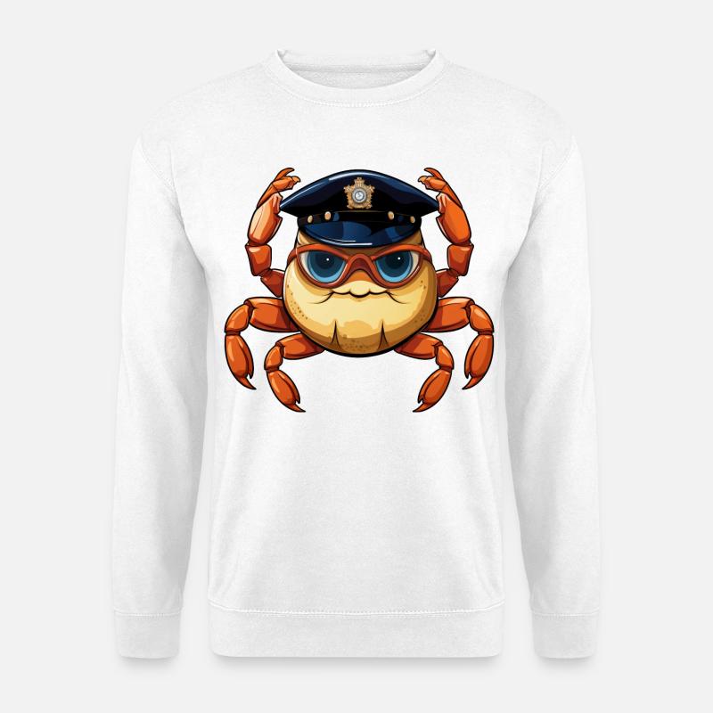 Krabben Polizist - Unisex Pullover - Weiß