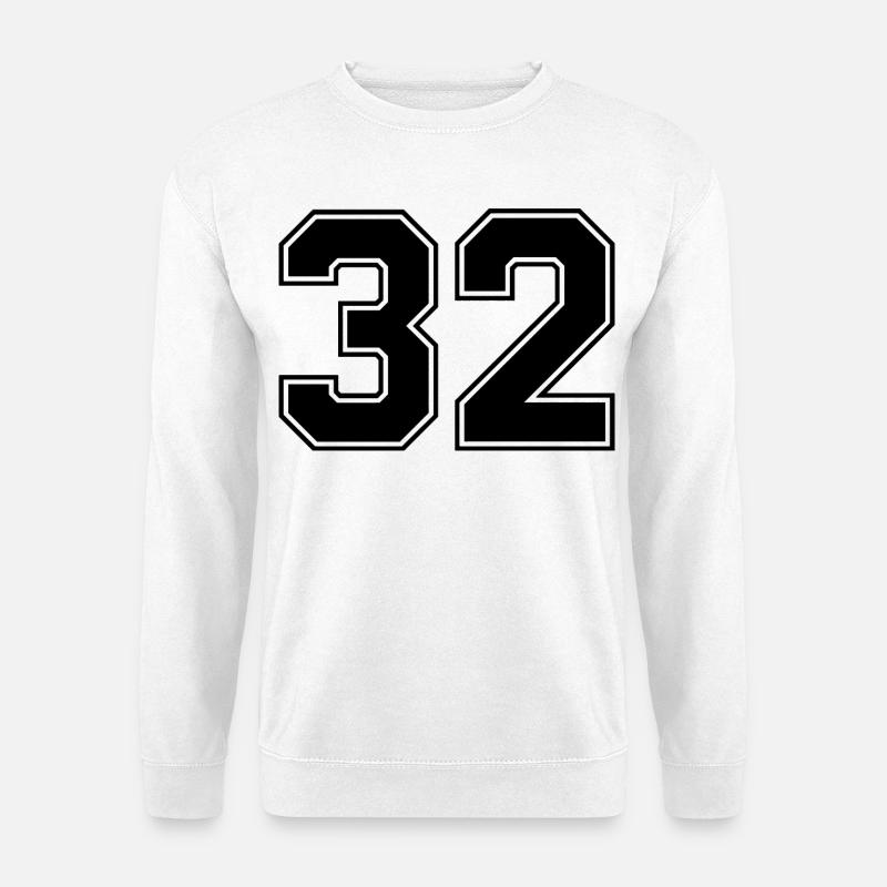 Nummer zweiunddreißig 32 - Unisex Pullover - Weiß