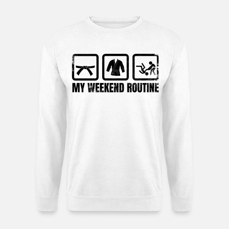 Judoka Weekend Routine - Unisex Sweatshirt - white