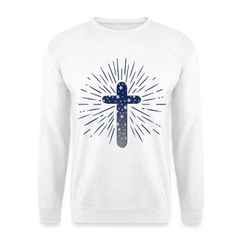 CHRISTLICHER GLAUBE RELIGION - Unisex Pullover - Weiß - Vorne - Alina (178cm) & Michal (187cm)