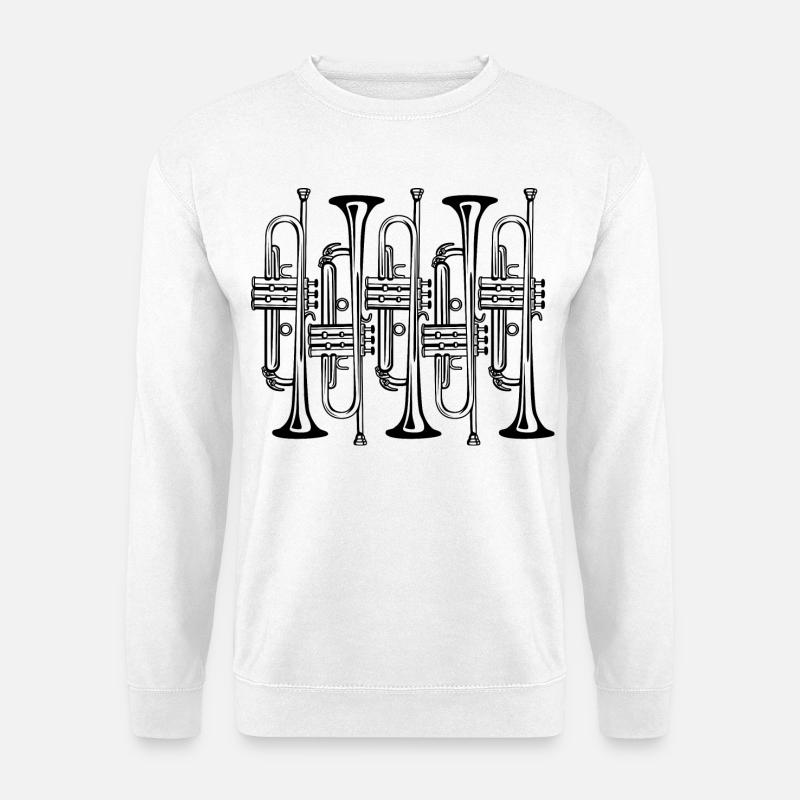Skizze Trompete - Unisex Pullover - Weiß