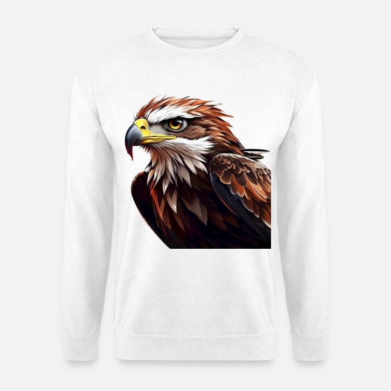 Powerful Eagle Head - Unisex Sweatshirt - white