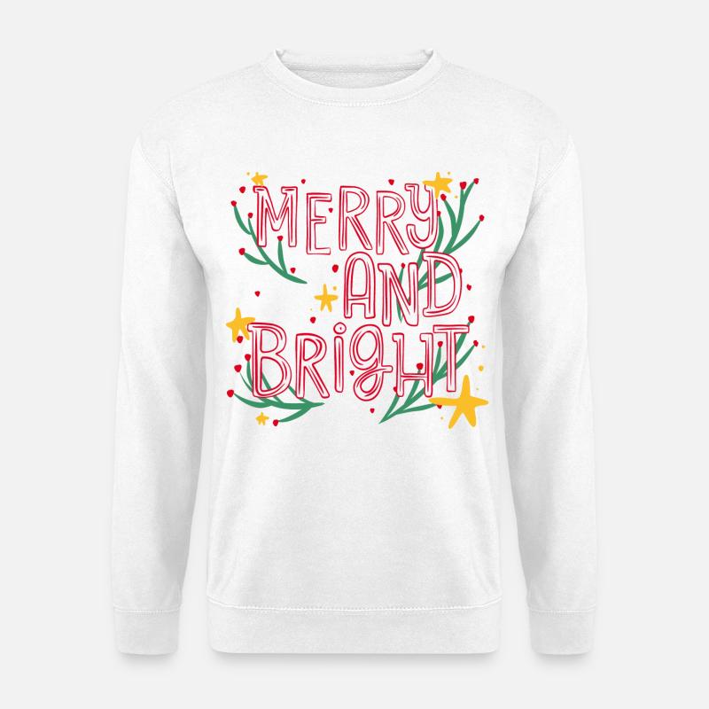 Merry and Bright Festive Script - Unisex Sweatshirt - white