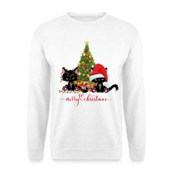 Weihnachten Katzen - Unisex Pullover - Weiß - Vorne