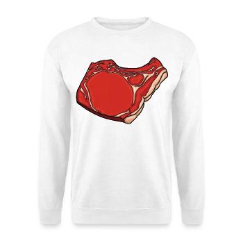 Dessin de steak - Sweat-shirt Unisexe - blanc - Devant