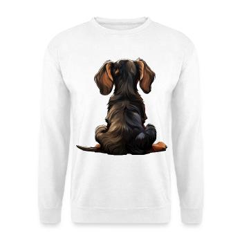 Dackel - Unisex Pullover - Weiß - Vorne