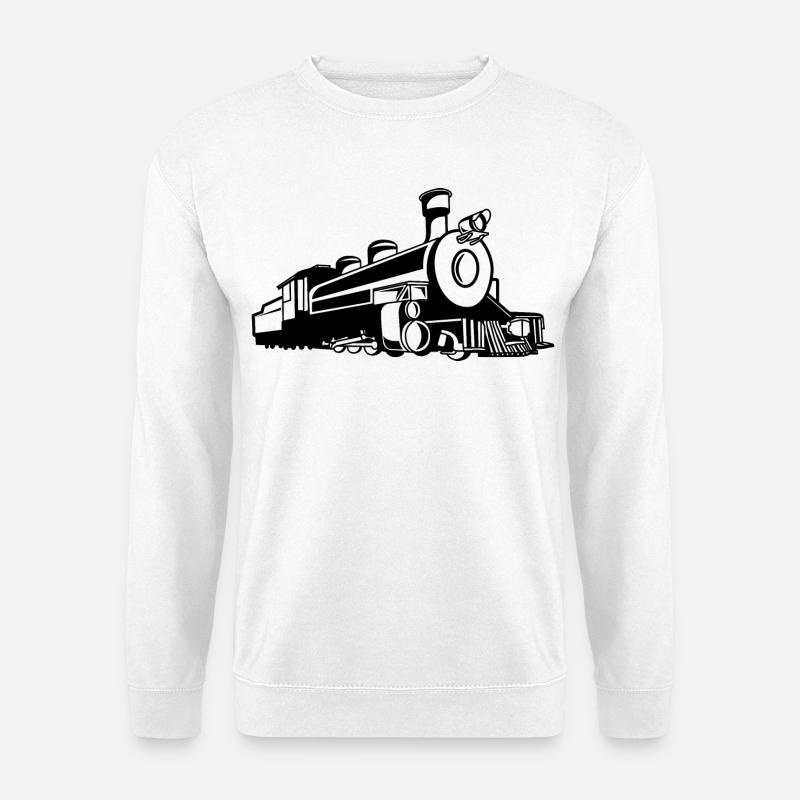 Retro Zug Skizze - Unisex Pullover - Weiß