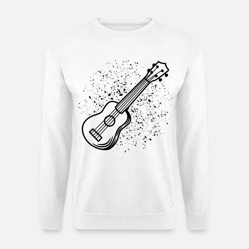 Ukulele Zeichnung - Unisex Pullover - Weiß