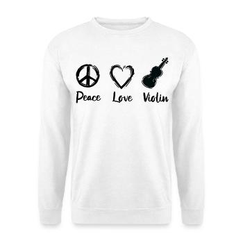 Paix Amour Violon - Sweat-shirt Unisexe - blanc - Devant