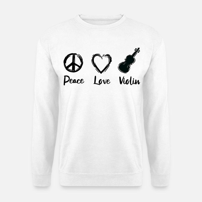 Frieden Liebe Violine - Unisex Pullover - Weiß