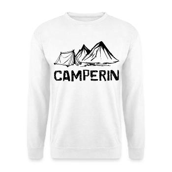 Camper Spruch Camping Berge Zelten Campingplatz - Unisex Pullover - Weiß - Vorne