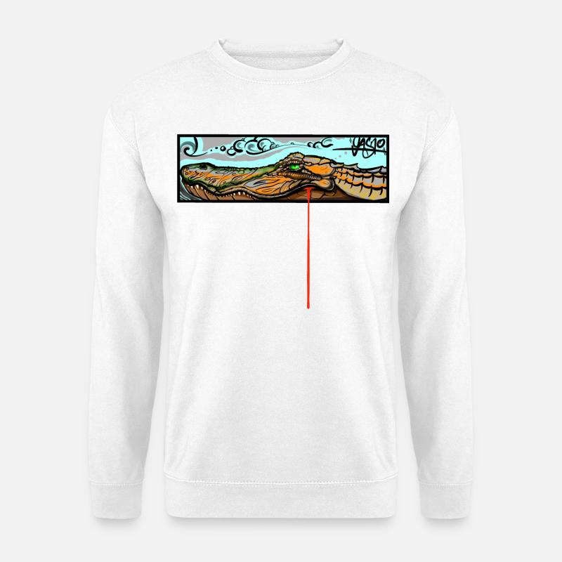 Krokodil - Unisex Pullover - Weiß