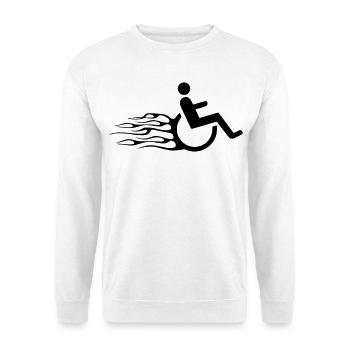 Wheelchair symbol with flames * - Unisex Sweatshirt - white - Front