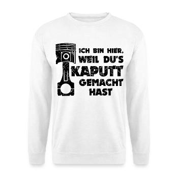 Workaholic Statement Job Arbeiter Mechaniker - Unisex Pullover - Weiß - Vorne