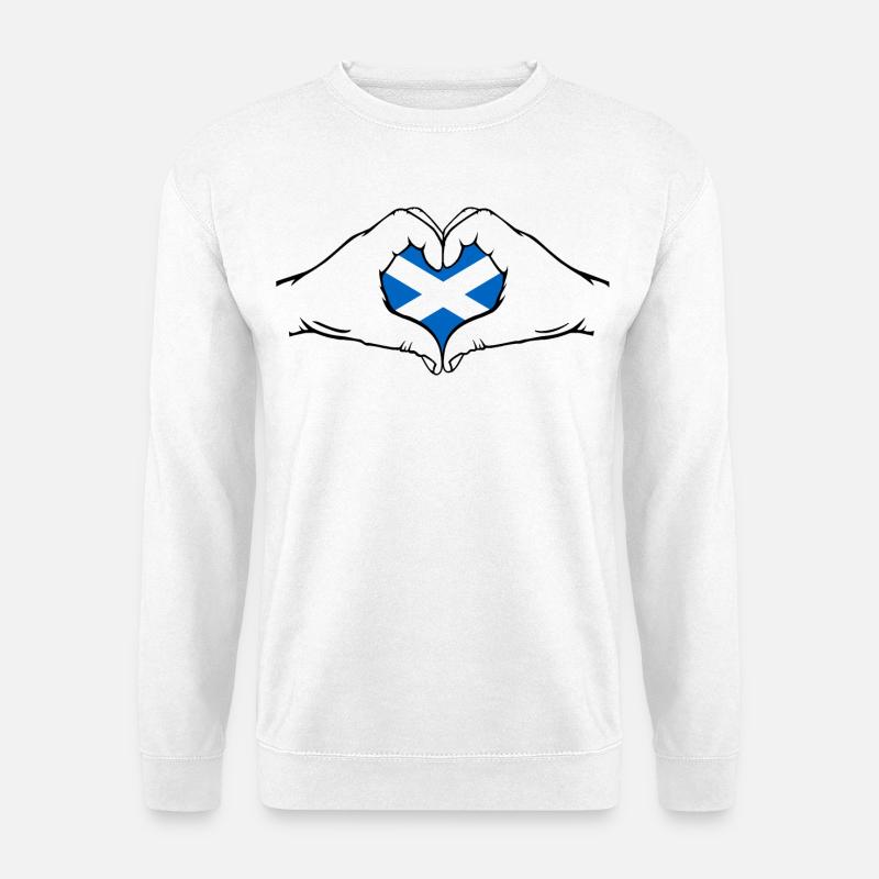 Drapeau de l’Écosse en forme de coeur - Sweat-shirt Unisexe - blanc