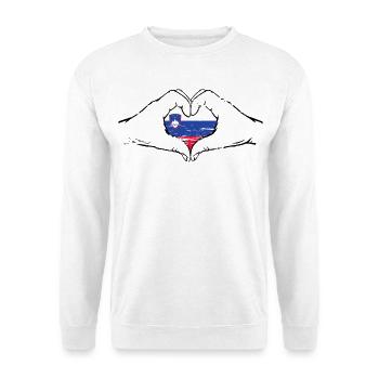 Slowenien Flagge Herzform used - Unisex Pullover - Weiß - Vorne