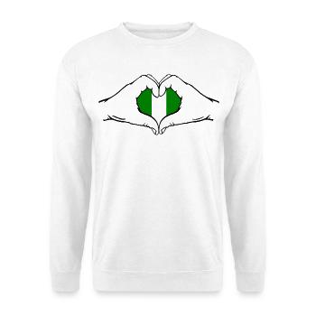 Nigeria Flag Heart Shape - Unisex Sweatshirt - white - Front