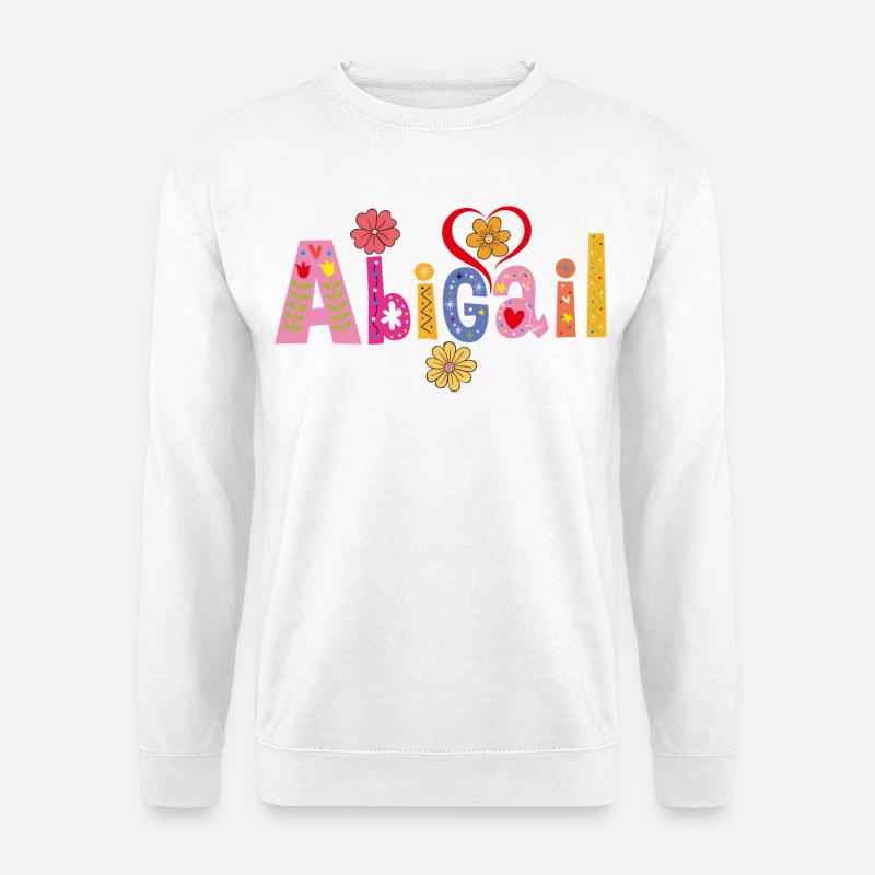 Personalisierter Abigail-Name - Unisex Pullover - Weiß