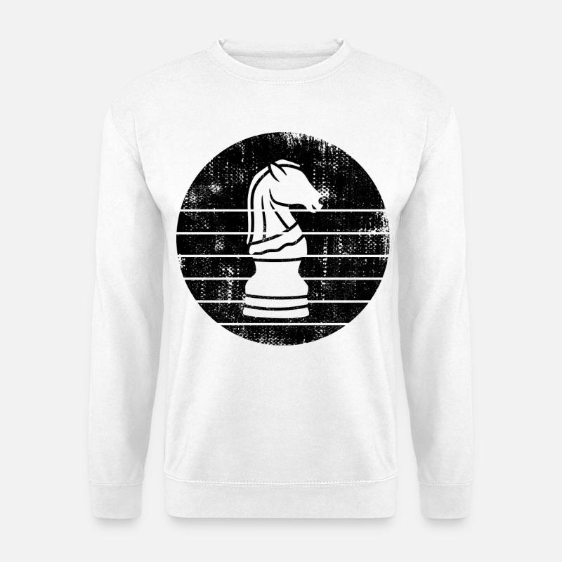 Schach Springer Zeichnung - Unisex Pullover - Weiß