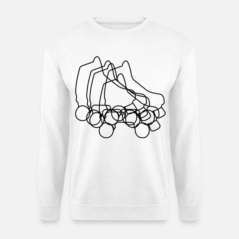 Rollschuhe Skizze - Unisex Pullover - Weiß
