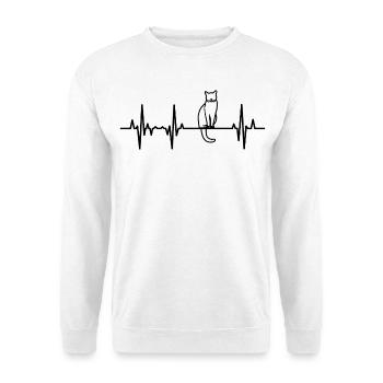 Rythme cardiaque de l’ECG du chat - Sweat-shirt Unisexe - blanc - Devant
