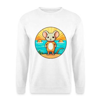 Mouse Watercolor Cartoon Kawaii Clipart Animal - Unisex Sweatshirt - white - Front