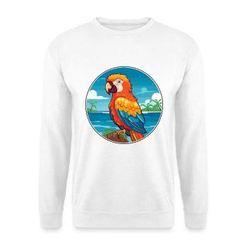 Parrot Watercolor Cartoon Kawaii Clipart Animal - Unisex Sweatshirt - white - Front