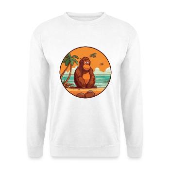 Orangutan Watercolor Cartoon Kawaii Clipart Animal - Unisex Sweatshirt - white - Front