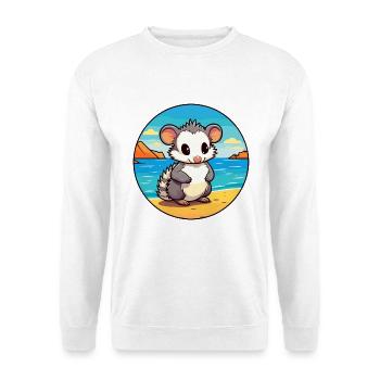 Opossum Aquarell Cartoon Kawaii Clipart Tier - Unisex Pullover - Weiß - Vorne