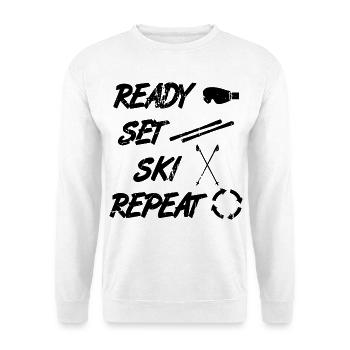 Drôle de dicton de skieur - Sweat-shirt Unisexe - blanc - Devant