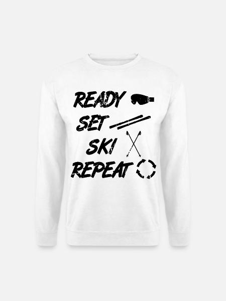 Funny skier saying - Unisex Sweatshirt - white