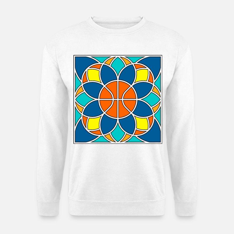 Basketball-Mandala - Unisex Pullover - Weiß