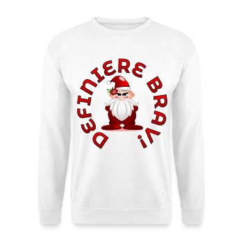 Weihnachtsmann Brav - Unisex Pullover - Weiß - Vorne - Alina (178cm) & Michal (187cm)