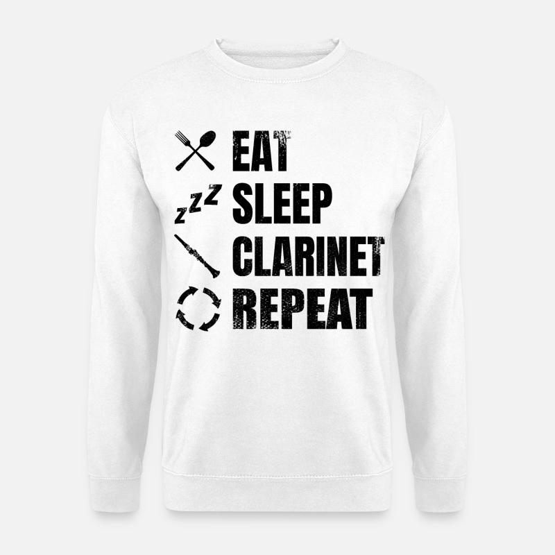Klarinettist Tägliche Routine - Unisex Pullover - Weiß