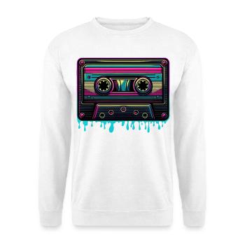Retro Neon Music Cassette Vintage Sound - Unisex Sweatshirt - white - Front