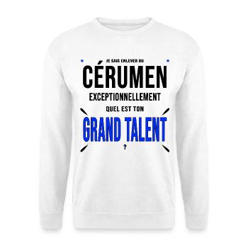 Otologiste oreilles cérumen cadeau drôle - Sweat-shirt Unisexe - blanc - Devant
