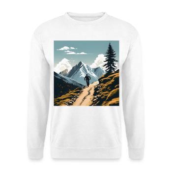 Mountain bikers, mountains, cool outdoor sports, wilderness - Unisex Sweatshirt - white - Front