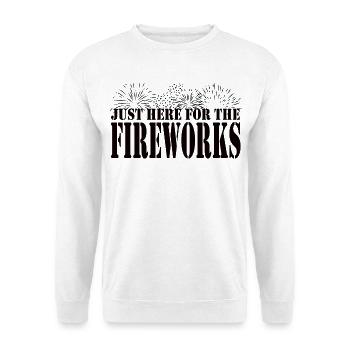 Juste ici pour les feux d’artifice - Sweat-shirt Unisexe - blanc - Devant