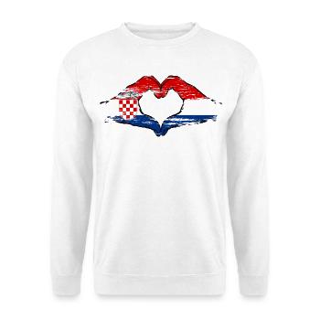 Croatia Holland Heart Shape with Hands Used - Unisex Sweatshirt - white - Front