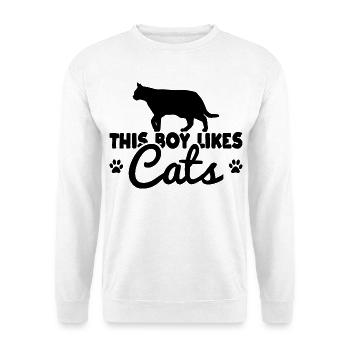 Katzen Junge - Unisex Pullover - Weiß - Vorne
