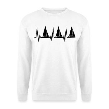 Ligne de cœur de voile - Sweat-shirt Unisexe - blanc - Devant