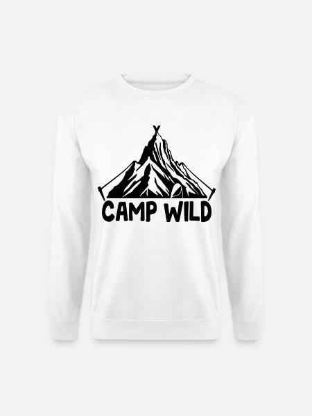 Camp Wild - Bergzelt [Schwarz] - Unisex Pullover - Weiß
