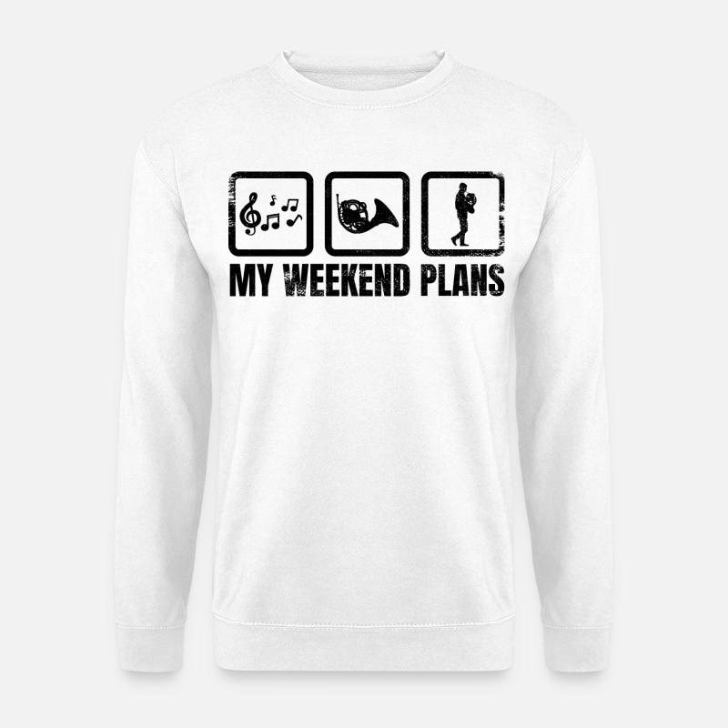 Waldhornspieler Wochenende - Unisex Pullover - Weiß