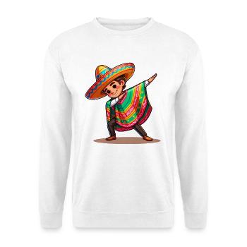 Mexikanischer Poncho Kostüm macht den Dab. - Unisex Pullover - Weiß - Vorne